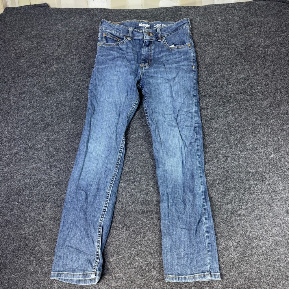 Wrangler Waldon Classic Straight Leg Jeans Boys 12 Blue Denim Cotton Regular Fit